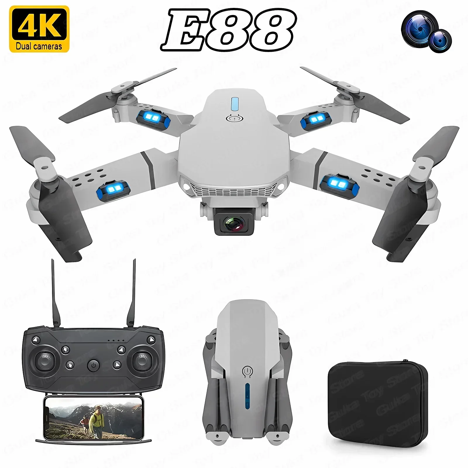 Diy Drone Electronics - E88 Pro WIFI FPV Drone grandangolare
