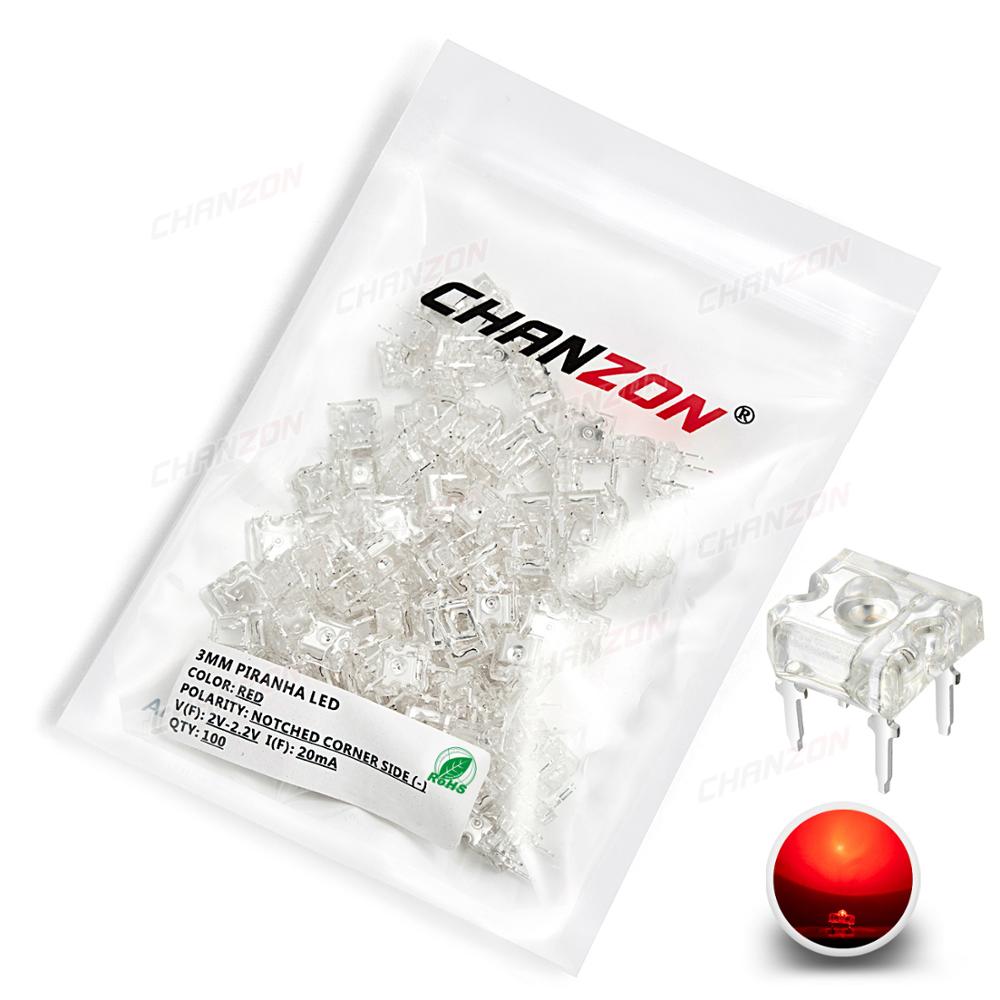 100 pz 3mm LED Piranha Diodo E - Diy Electronics Flux recensione e prezzo